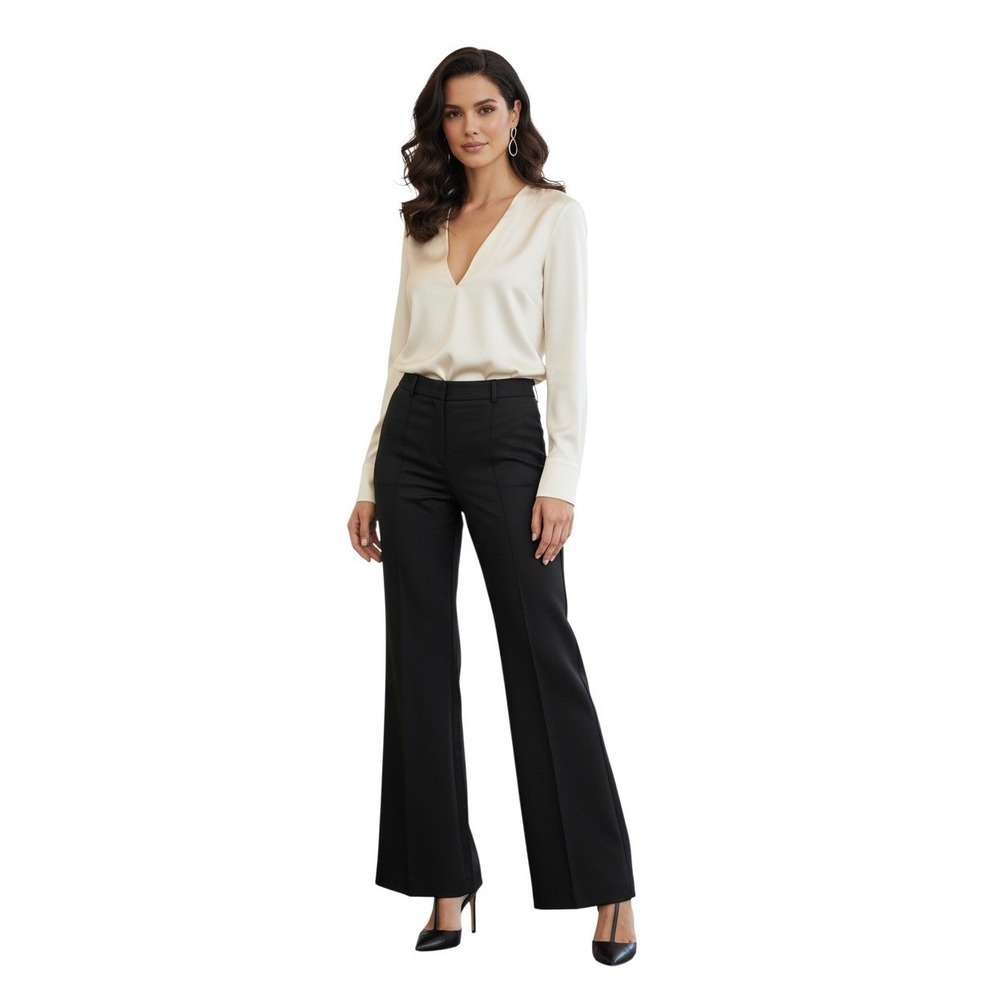 Ann Taylor Margot Pant‎ 8 NWOT 100% Cotton Straight Leg Professional Black 31x32
